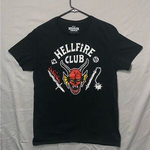 Stranger Things Men's Medium Hellfire Club Black Graphic T-Shirt Size M